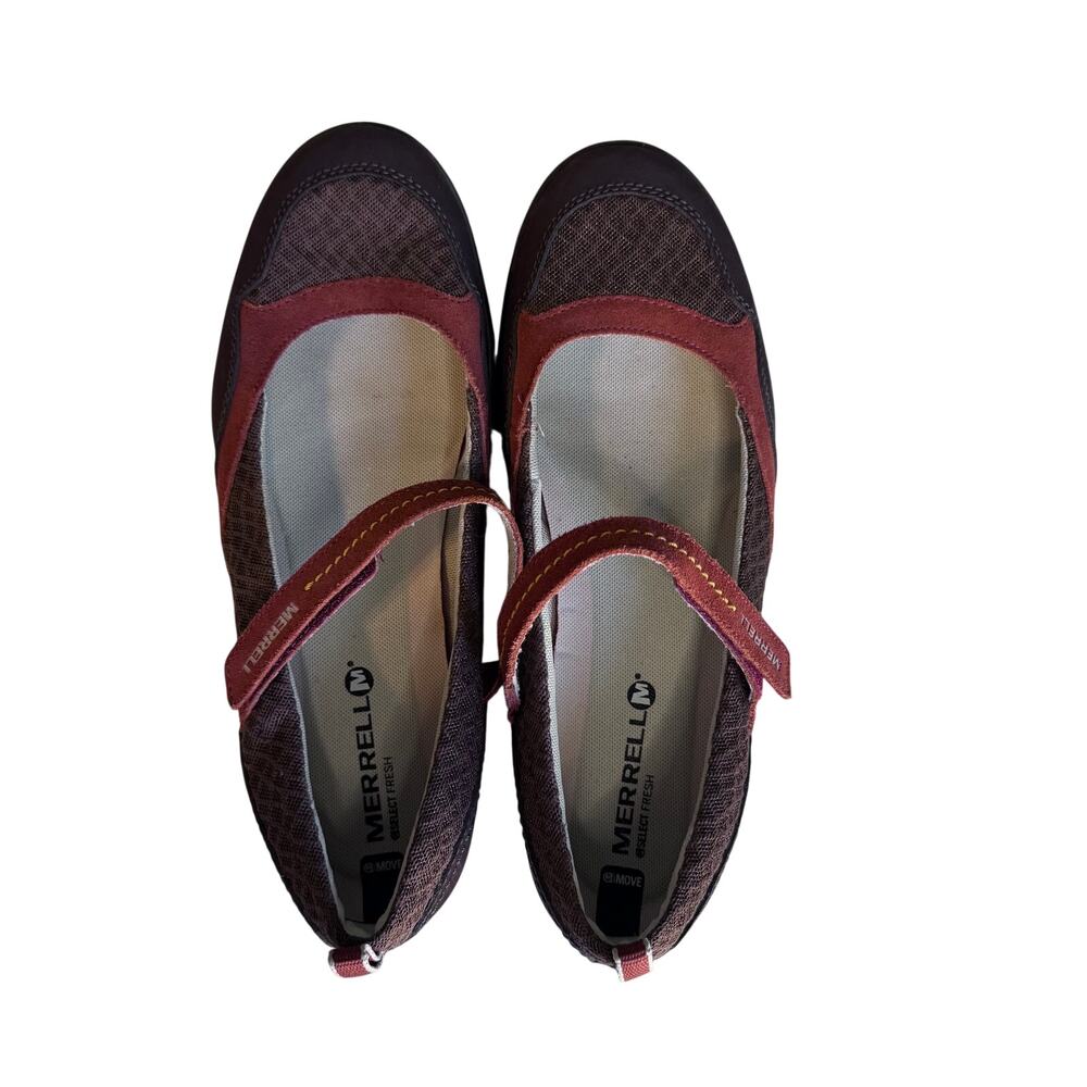 Merrell Women's Barefoot Mary Jane Flat Shoes Mesh Burgundy Maroon Size US 11